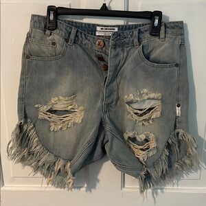One Teaspoon Light Blue Denim Shorts The Frankie's